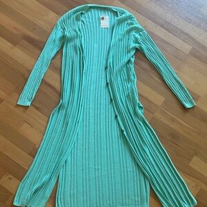 Free People Mint Green Long Cardigan